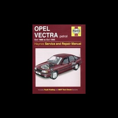 Capa do manual Haynes para Opel Vectra 1988-1995 com imagem de carro vermelho