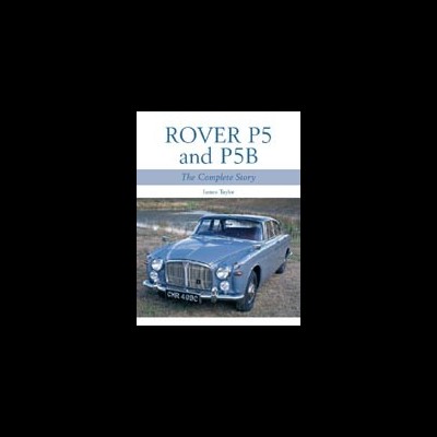 Capa do livro Rover P5 and P5B com foto de carro cinzento antigo