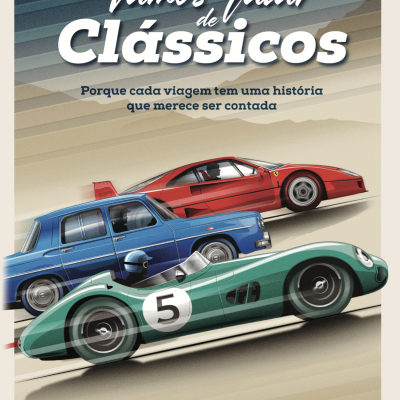 Três carros clássicos com texto sobre clássicos automóveis