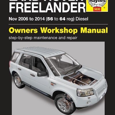 Manual de oficina Land Rover Freelander com imagem do carro branco e texto