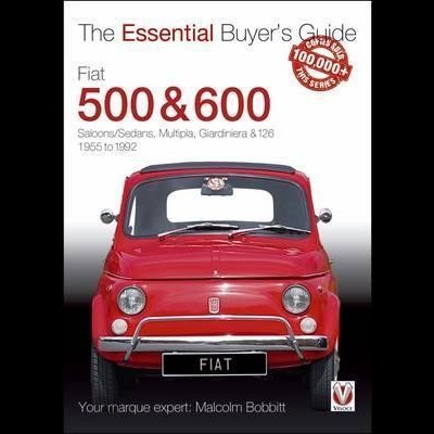 Capa de livro com um carro Fiat vermelho à frente e texto sobre o modelo e guia de compra