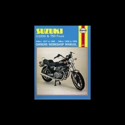 Manual SUZUKI GS550 & 750 Fours com imagem de motocicleta preta