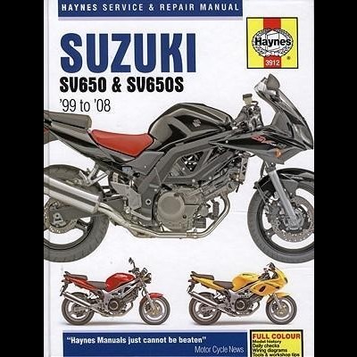 Capa de manual Haynes para Suzuki SV650 & SV650S com imagens de motos