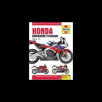 Capa do manual Haynes para Honda CBR1000RR Fireblade 08 to 13 com imagens de motos