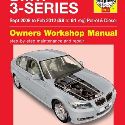 Capa do manual Haynes para BMW 3-Series com carro cinzento e capot aberto