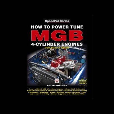 Capa de livro sobre tuning de motores MGB 4 cilindros com imagem do motor