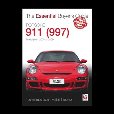 Capa de guia de compra com Porsche 911 vermelho e texto sobre o carro