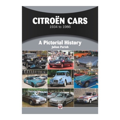 Capa de livro sobre carros Citroën com várias imagens de carros clássicos