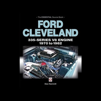 Capa de livro sobre motor Ford Cleveland com imagem do motor em detalhe