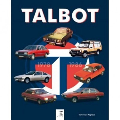 Imagem promocional de carros Talbot com seis modelos diferentes e texto TALBOT.