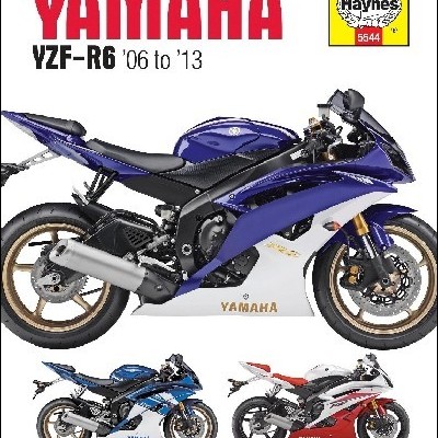 Capa de manual Haynes Yamaha YZF-R6 2006 a 2013 com imagens de motos desportivas e texto em vermelho e preto