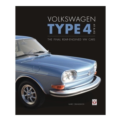 Capa de livro Volkswagen Type 4 com carro azul clássico