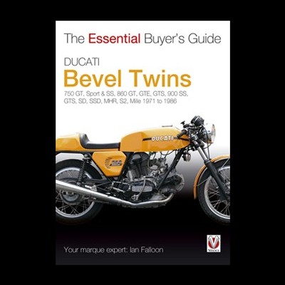 Revista com capa de moto Ducati Bevel Twins amarela e texto informativo