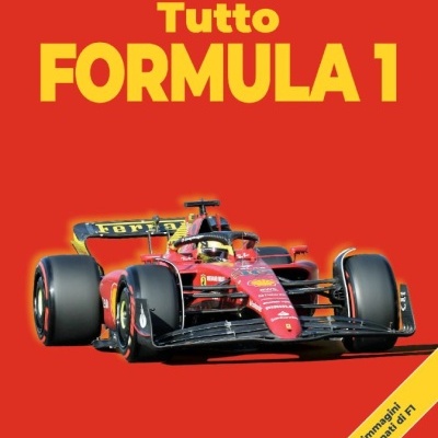 Capa de livro vermelha com título em amarelo e carro de Fórmula 1 vermelho