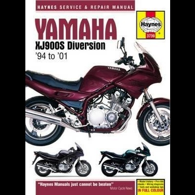 Capa de manual Haynes com motocicleta Yamaha XJ900S bordô