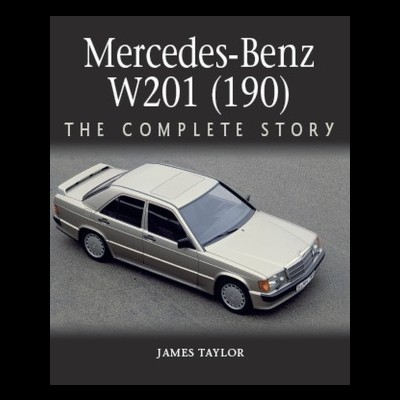 Capa do livro Mercedes-Benz W201 (190) com imagem de carro branco
