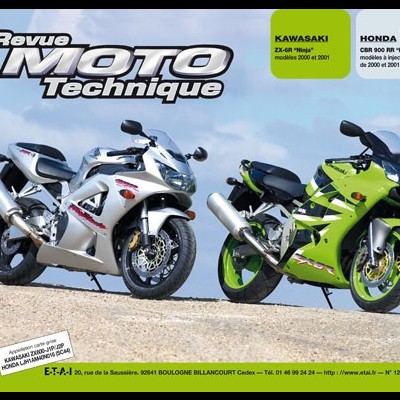 Revista 'Revue Moto Technique' com duas motos desportivas prata e verde-limão em capa