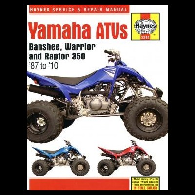 Capa de manual Haynes para Yamaha ATVs com imagens de três quadriciclos
