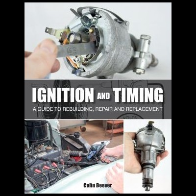 Capa de livro sobre ignição e tempo com imagens de peças de carros e texto