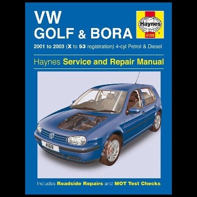 Capa de manual de serviço para VW Golf & Bora azul