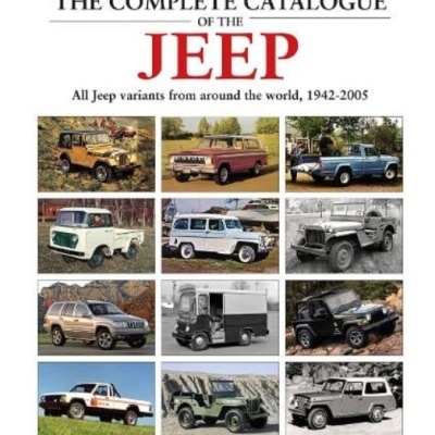 Capa de livro com imagens e título sobre diferentes modelos de Jeep