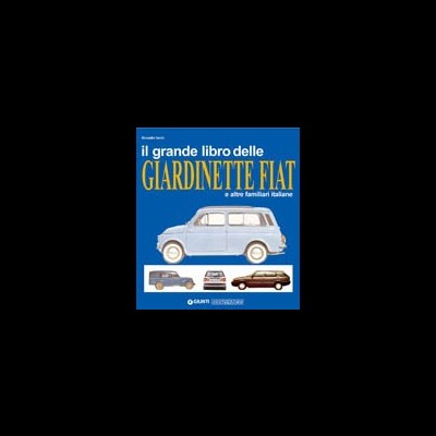 Capa de livro azul com imagens de carros Fiat clássicos e texto em italiano