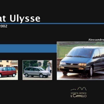 Três carros Fiat Ulysse de cores diferentes com texto informativo sobre modelo e anos