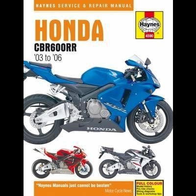 Capa de manual Haynes para Honda CBR600RR com imagens de motos azul, vermelha e branca