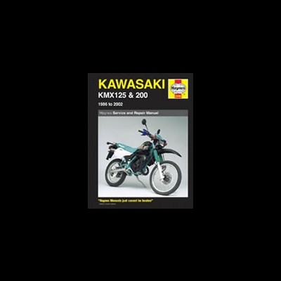 Capa de manual de serviço e reparação Kawasaki KMX125 & 200 da Haynes