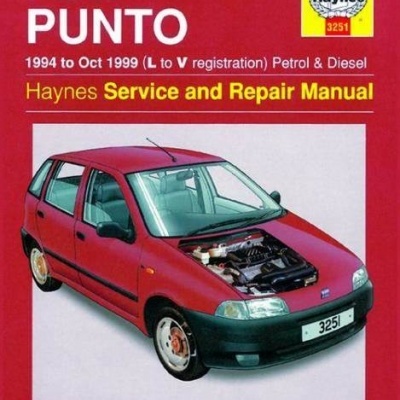 Capa de manual Haynes para FIAT PUNTO com imagem de carro vermelho.
