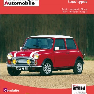 Capa de revista vermelha com Mini vermelho e branco e texto técnico