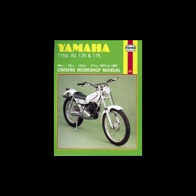 Manual de oficina Yamaha com mota clássica branca e verde