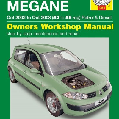 Capa de manual Renault Megane com carro verde e texto explicativo
