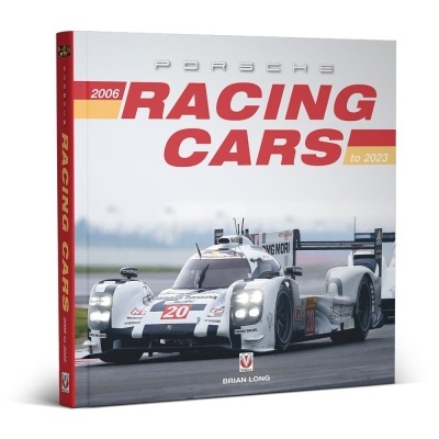 Livro Porsche Racing Cars com imagem de carro de corrida