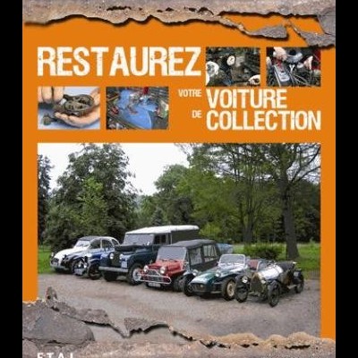 Capa de livro com veículos clássicos e texto em francês