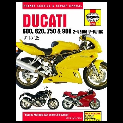 Capa de manual Haynes para motos Ducati modelos 600, 620, 750 e 900 anos 91-05