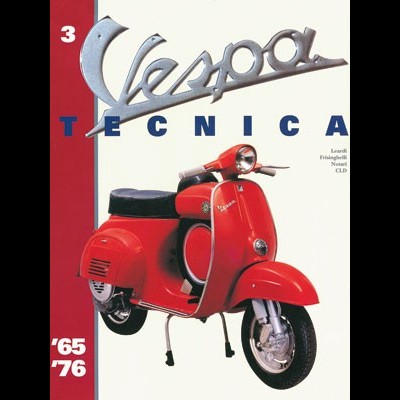 Capa de revista Vespa Tecnica com mota Vespa vermelha e texto