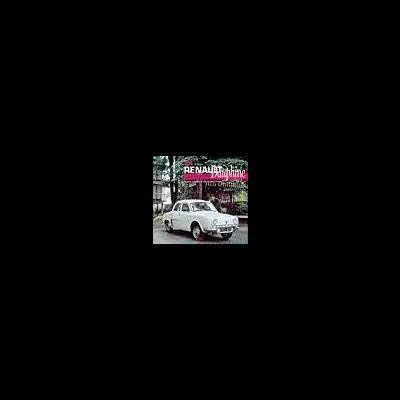 Carro clássico branco numa rua com árvores e edifícios, capa de revista com título em branco e rosa.