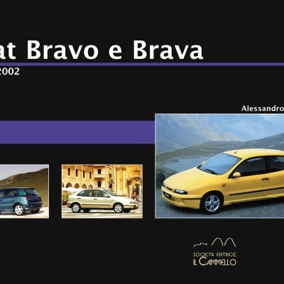 Imagem promocional Fiat Bravo e Brava com carros em azul, bege e amarelo e texto informativo
