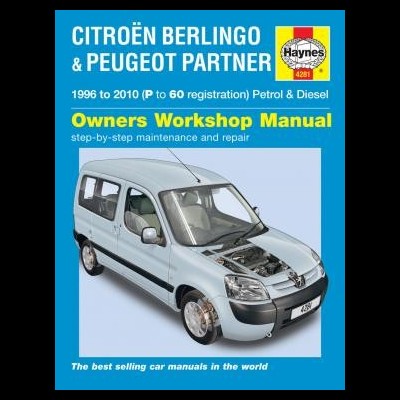 Capa de manual de oficina de Citroën Berlingo e Peugeot Partner