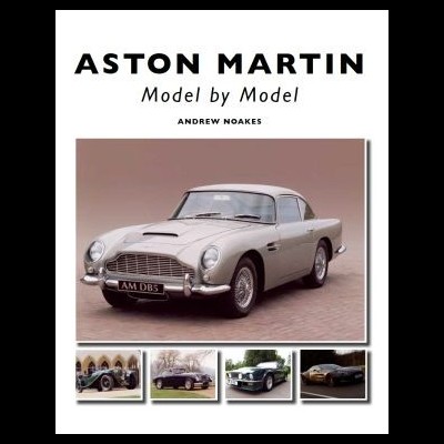 Capa de livro com imagens de carros clássicos Aston Martin e título