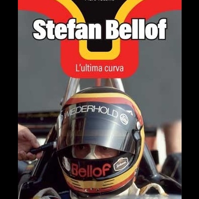 Capa de livro com piloto de corrida usando capacete preto com faixas amarelas e vermelhas e texto 