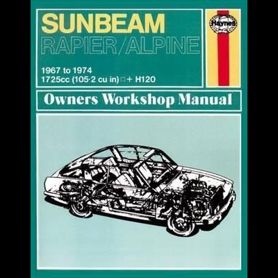 Capa de manual de oficina Haynes verde com texto e ilustração técnica de carro