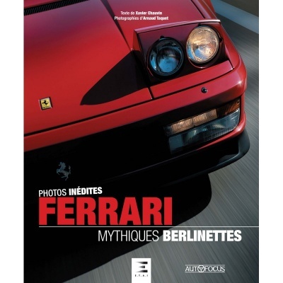 Capa com frente de carro vermelho Ferrari e texto sobreposto