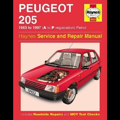 Capa do manual de serviço e reparação Haynes para Peugeot 205