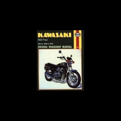 Manual de oficina Kawasaki 650 Four com imagem de motocicleta preta