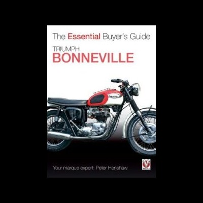 Guia da motocicleta Triumph Bonneville com moto clássica vermelha, branca e metálica