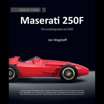 Capa de livro com texto e carro de corrida vermelho clássico