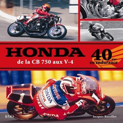 Fotografias de motos de corrida Honda com texto comemorativo
