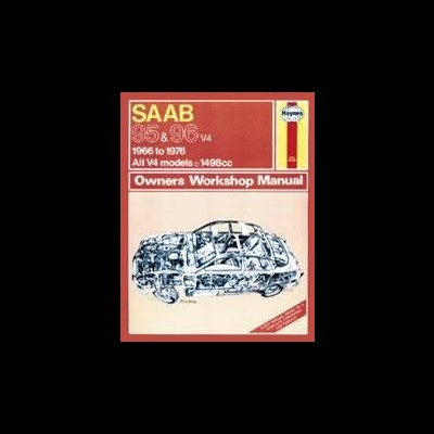 Manual Haynes para SAAB 95 & 96 V4 1966 a 1976 com ilustração do carro